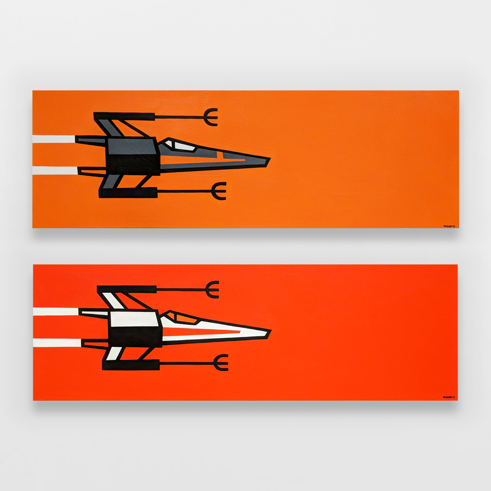 Two X-Wing fighters