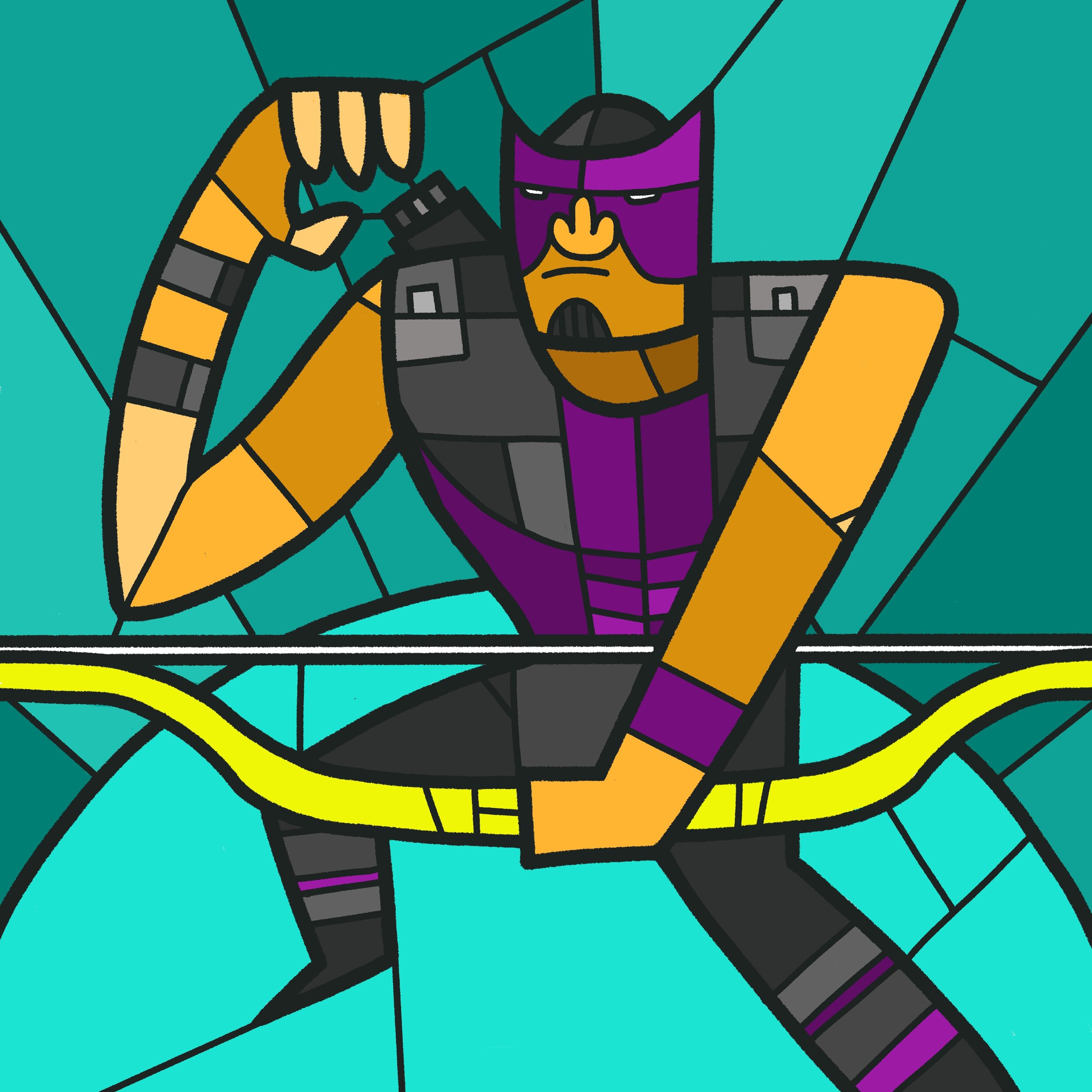 Stained Glass Hawkeye