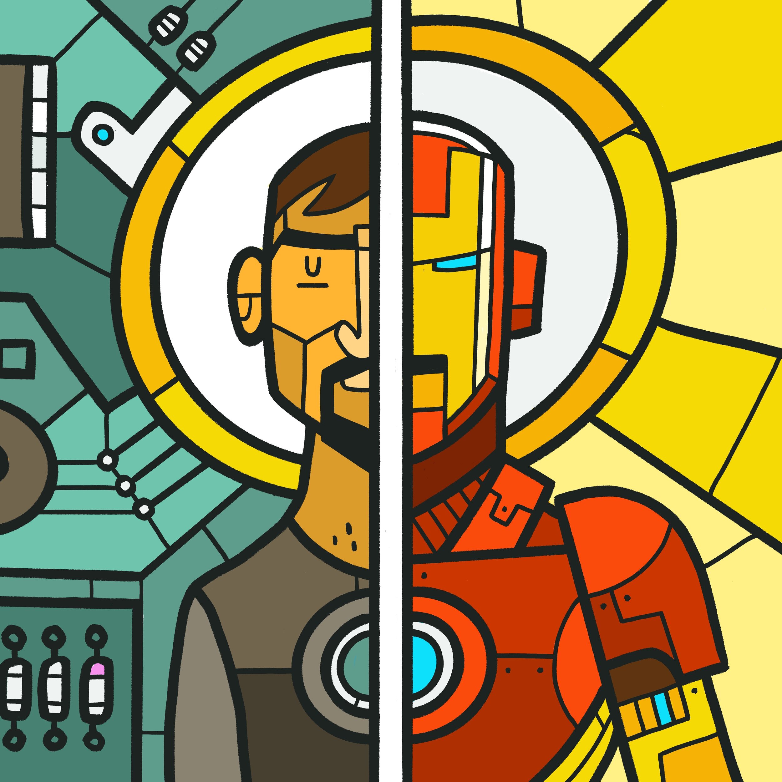 Stained Glass Iron Man