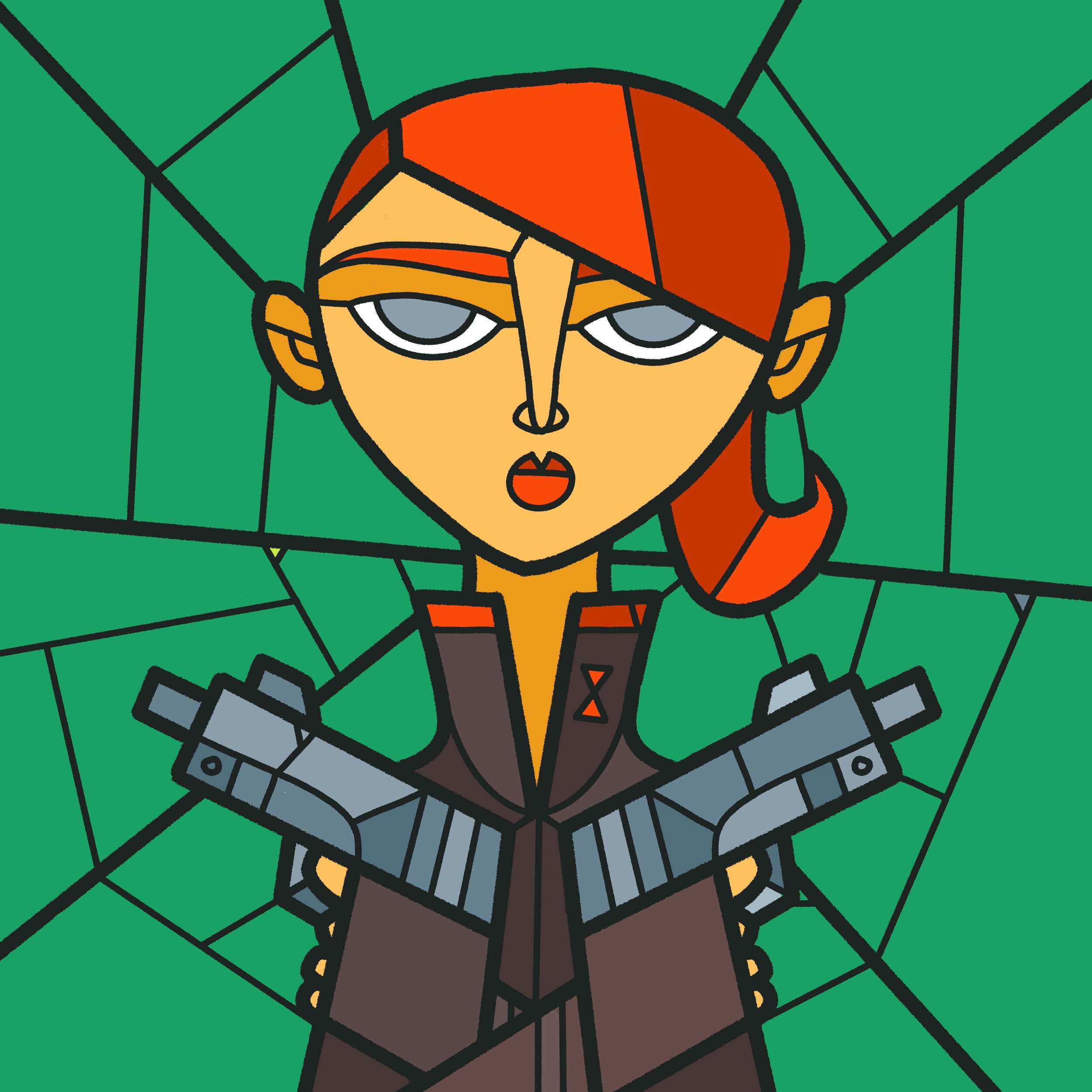 Stained Glass Black Widow
