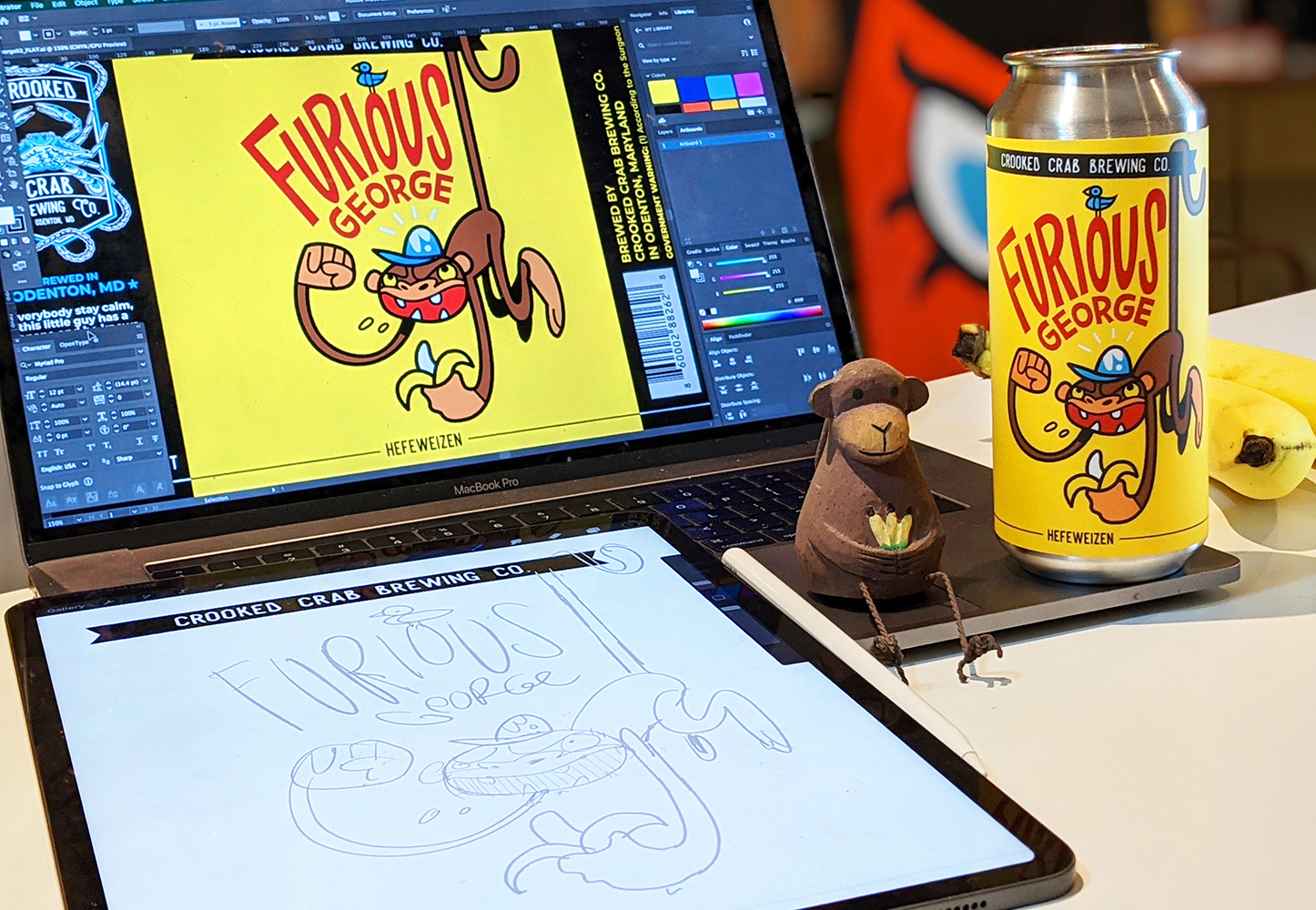 From digital pencil drawing in Procreate to vector graphics in Adobe Illustrator to the physical can